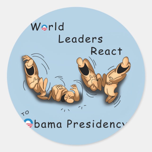 World Leaders React (Obama) Classic Round Sticker (Front)