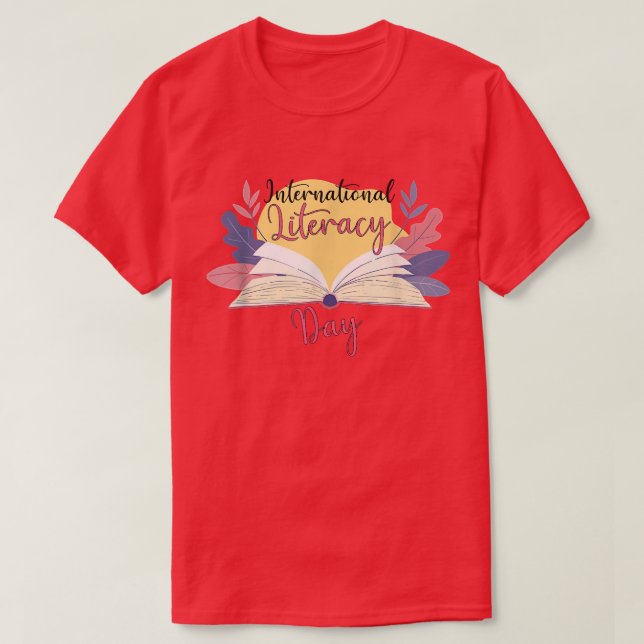 World Literacy Day Book Lovers  T-Shirt (Design Front)