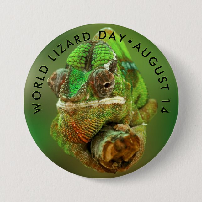 World Lizard Day, chameleon 7.5 Cm Round Badge (Front)