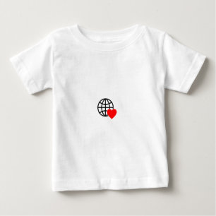World Love Globe Icon   Heart Earth Summer Design Baby T-Shirt