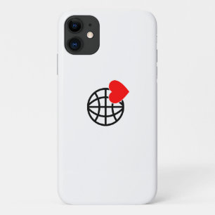 World Love Globe Icon   Heart Earth Summer Design iPhone 11 Case