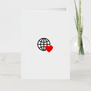 World Love Globe Icon   Heart Earth Summer Design Foil Greeting Card