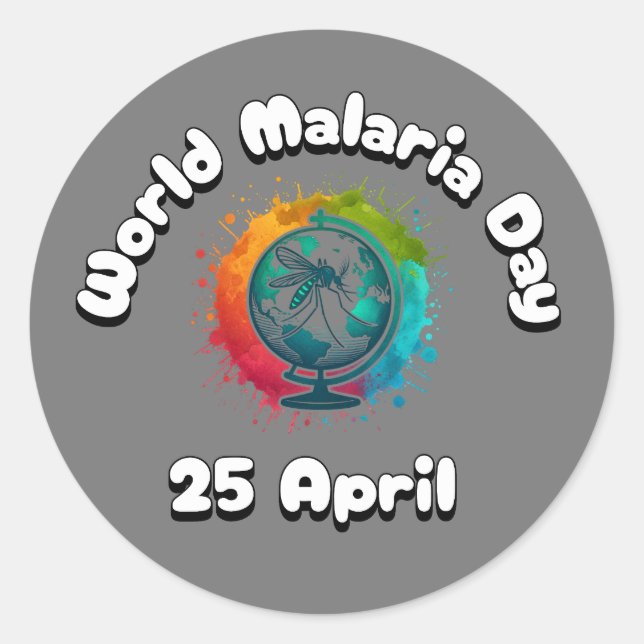 World Malaria Day Classic Round Sticker (Front)
