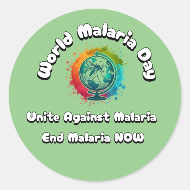 World Malaria Day - Unite Against Malaria Classic Round Sticker (Front)