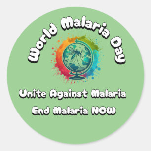 World Malaria Day - Unite Against Malaria Classic Round Sticker