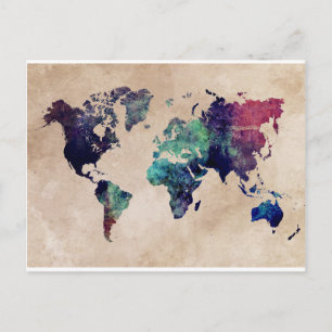 world map 10 postcard