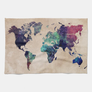 world map 10 tea towel