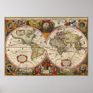 World Map 1630 Poster