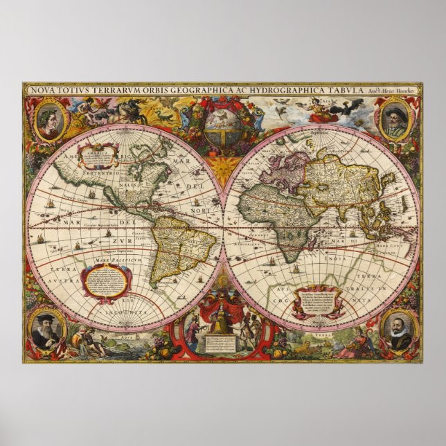 World Map 1630 Poster (Front)