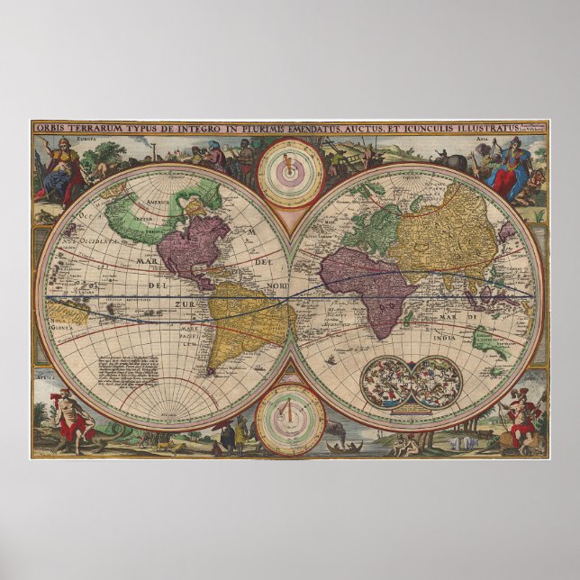 World Map 1657 Poster (Front)