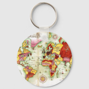 World Map 1675 Key Ring