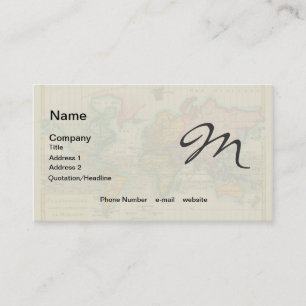 World Map 1780 Bonne Antique Planisphere  Business Card