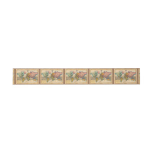 World Map 1780 Bonne Antique Planisphere  Invitation Belly Band