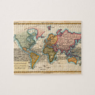 World Map 1780 Bonne Antique Planisphere Jigsaw Puzzle