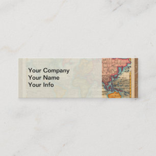 World Map 1780 Bonne Antique Planisphere  Mini Business Card