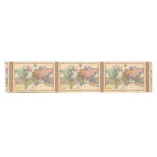 World Map 1780 Bonne Antique Planisphere Short Table Runner