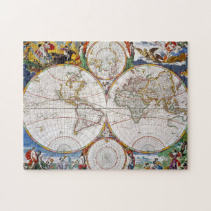 WORLD MAP, 17th CENTURY Jigsaw Puzzle