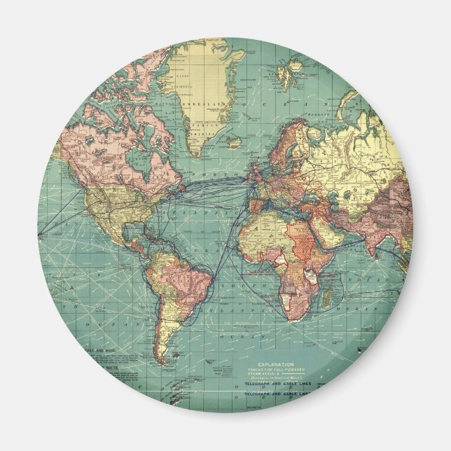 World map 1919 magnet (Front)