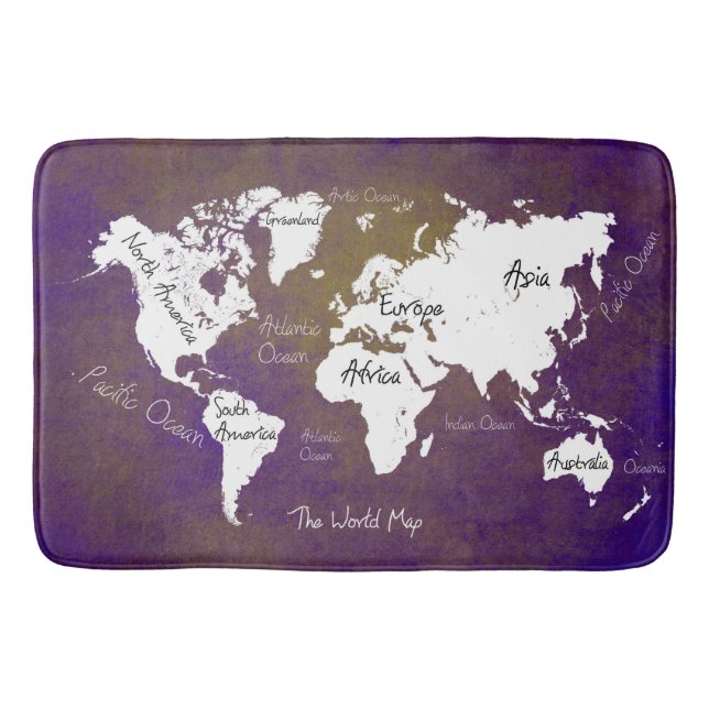 world map 2 bath mat (Front)