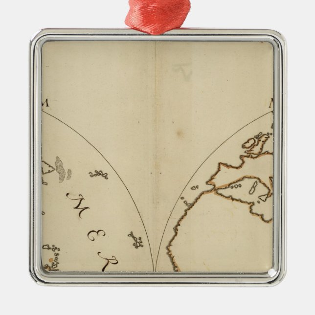 World Map 2 Metal Ornament (Front)