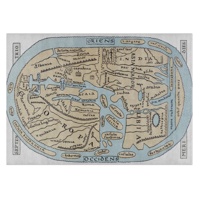 WORLD MAP 2ND CENTURY CUTTING BOARD (Front)