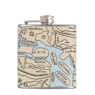 WORLD MAP 2ND CENTURY HIP FLASK