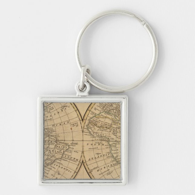 World Map 3 Key Ring (Front)