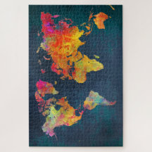 world map, 40.6 cm x 50.8 cm, 520 pieces, puzzle, 