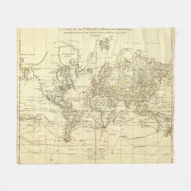 World Map 5 Fleece Blanket (Front (Horizontal))
