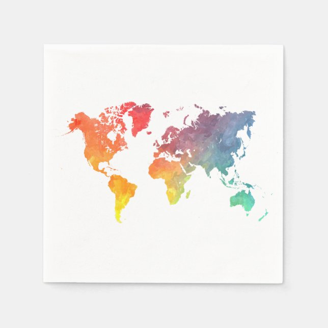 world map 5 napkin (Front)