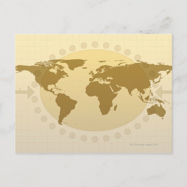 World Map 5 Postcard (Front)
