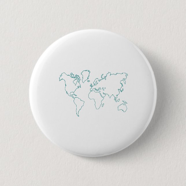 World Map 6 Cm Round Badge (Front)