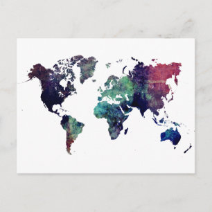 world map 6 postcard