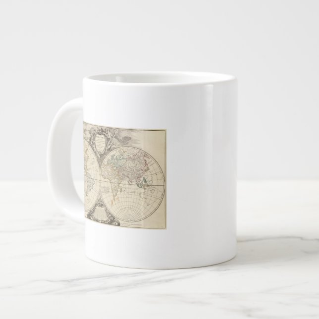 World Map 8 Large Coffee Mug (Front Left)
