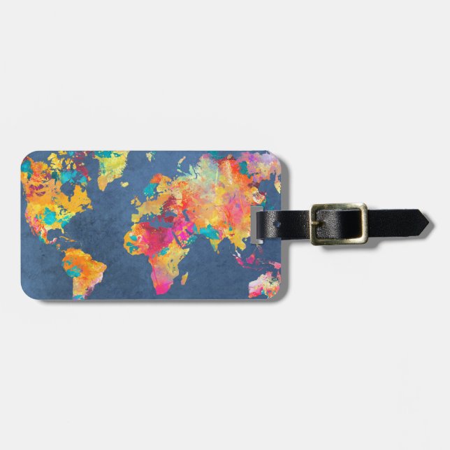 world map 8 luggage tag (Front Horizontal)