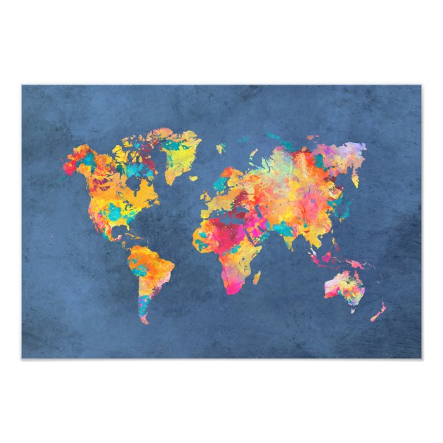 world map 8 photo print (Front)