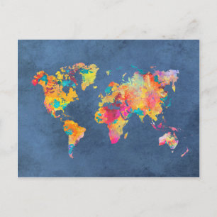 world map 8 postcard