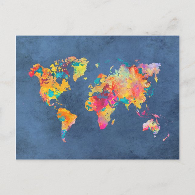 world map 8 postcard (Front)