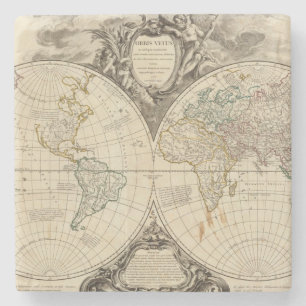 World Map 8 Stone Coaster