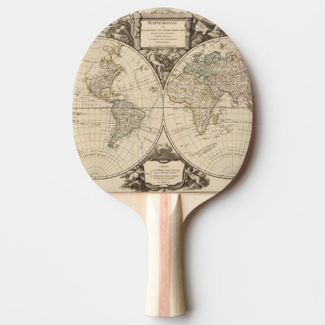 World Map 9 Ping Pong Paddle (Front)