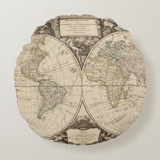 World Map 9 Round Cushion (Front)