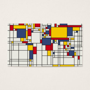 World Map Abstract Mondrian Style