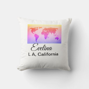 World map add name text place country city text mi cushion
