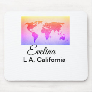World map add name text place country city text mi mouse pad