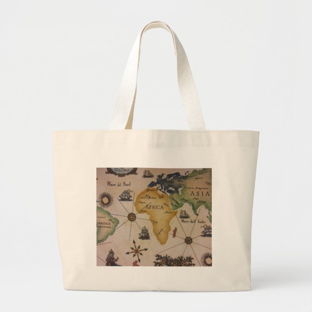 World Map - Africa Large Tote Bag (Front)