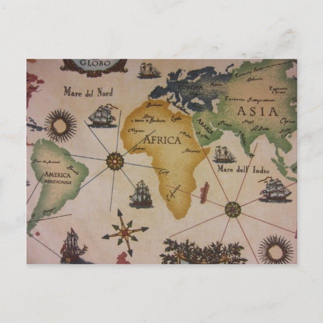 World Map - Africa Postcard (Front)