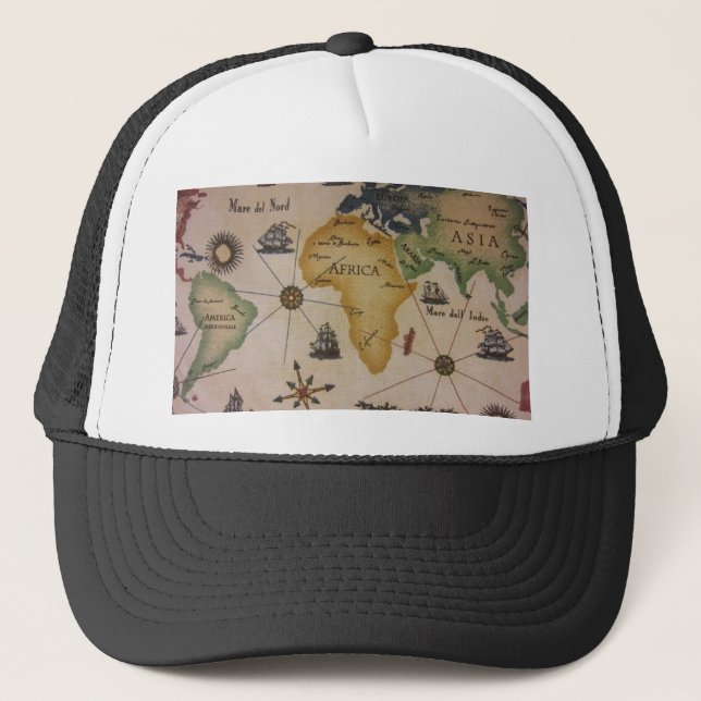 World Map - Africa Trucker Hat (Front)