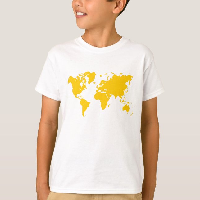 World Map - Amber T-Shirt (Front)