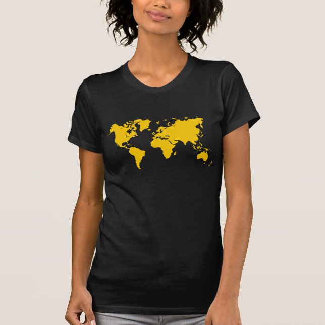 World Map - Amber T-Shirt (Front)