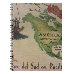 World Map - America Notebook